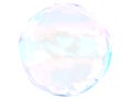 3d crystal ball pink blue gradient colors isolated on white background. Royalty Free Stock Photo