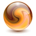 3D crystal, glass sphere brown Royalty Free Stock Photo