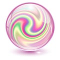 3D crystal, glass sphere pink Royalty Free Stock Photo
