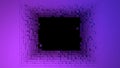 3d cube abstract background. Colored grid cubes texture digital futuristic surface. Technology, computers, network