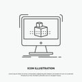 3d, cube, dimensional, modelling, sketch Icon. Line vector gray symbol for UI and UX, website or mobile application Royalty Free Stock Photo