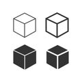 3d cube icons set. Cube or square symbol. Geometric figure sign vector