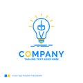 3d Cube, idea, bulb, printing, box Blue Yellow Business Logo tem