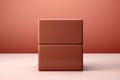 3D cube made of matte ceramic material, Chutney color - rich, warm and muted shade, empty background.