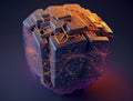 3d cube Neural network 3D illustration. Big data and cybersecurity. AI generative Royalty Free Stock Photo