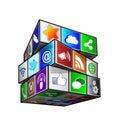 Social Media icons apps cube concept