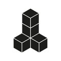 3D cube, square icon. Vector illustration. EPS 10.