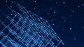 3D cube structure with connected dots and lines. Wireframe construct. Technological concept of background. 3d Royalty Free Stock Photo