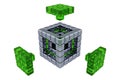 3D Cubes - Assembling Parts - Green Glass