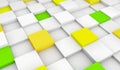 3d cubes background, yellow, green Royalty Free Stock Photo