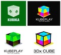 3D Cubes Company Logo Set