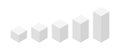 3D cubes in different heights. Three-dimensional cubes. Geometric shapes. Vector Royalty Free Stock Photo