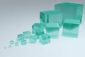 3d cubes glass