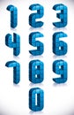 3d cubes numbers set.