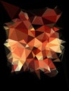 3D cubist triangular mosaic from exploding lava