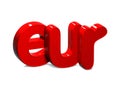 3D Currency EUR over white background. Royalty Free Stock Photo