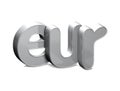 3D Currency EUR over white background. Royalty Free Stock Photo