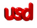 3D Currency USD over white background. Royalty Free Stock Photo