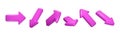 3d cursor. Arrow purple color, holographic mouse button click or keyboard pointer. Y2K select emoji, internet motion