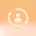 3d Customer interaction icon. Client returning or renention symbol. Vector illustration Royalty Free Stock Photo