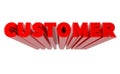 3D CUSTOMER word on white background 3d rendering Royalty Free Stock Photo