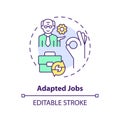 2D customizable adapted jobs line icon concept