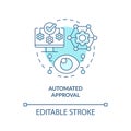 2D customizable automated approval blue icon concept