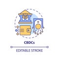 2D customizable CBDCs line icon concept Royalty Free Stock Photo