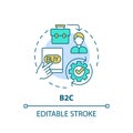 2D customizable colorful thin linear icon B2C concept