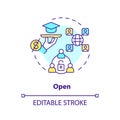 2D customizable colorful thin linear icon open concept