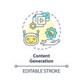 2D customizable content generation line icon concept
