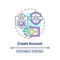 2D customizable create account line icon concept Royalty Free Stock Photo
