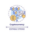 2D customizable cryptocurrency line icon concept Royalty Free Stock Photo