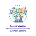 2D customizable decentralization line icon concept