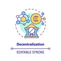 2D customizable decentralization line icon concept Royalty Free Stock Photo