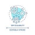 2D customizable ERP scalability blue icon concept