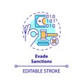 2D customizable evade sanctions line icon concept Royalty Free Stock Photo