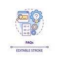 2D customizable FAQs line icon concept