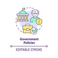 2D customizable government policies line icon concept