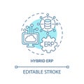 2D customizable hybrid ERP blue icon concept