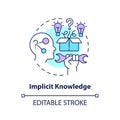 2D customizable implicit knowledge line icon concept