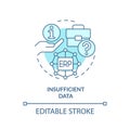 2D customizable insufficient data blue icon concept