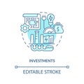 2D customizable investments concept icon Royalty Free Stock Photo