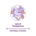 2D customizable lack of transparency icon concept