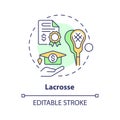 2D customizable lacrosse line icon concept