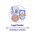 2D customizable legal tender line icon concept Royalty Free Stock Photo