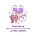 2D customizable line icon dependency concept Royalty Free Stock Photo