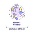2D customizable line icon dyslexia heredity concept Royalty Free Stock Photo