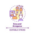 2D customizable line icon envy and arrogance concept