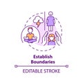 2D customizable line icon establish boundaries concept